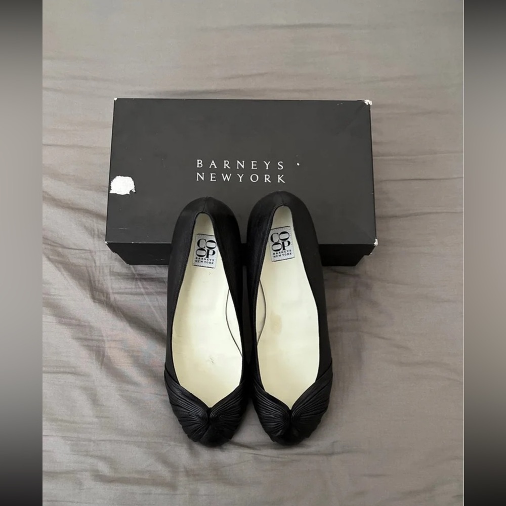NIB Barney's New York CoOp Black Leather Flats Size 10/40.5